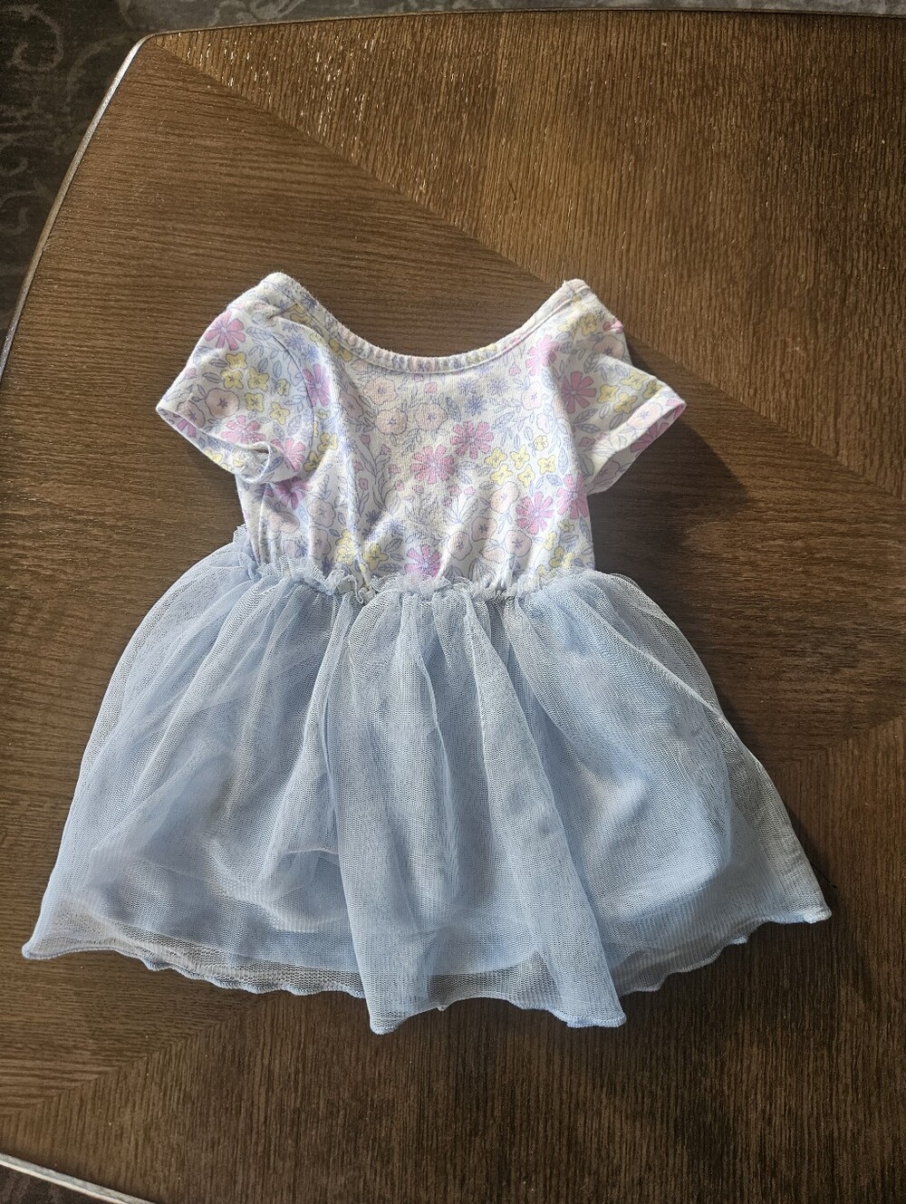 Cat & Jack Baby/Toddler Floral Bodice Blue Tulle Dress Size 12 Months